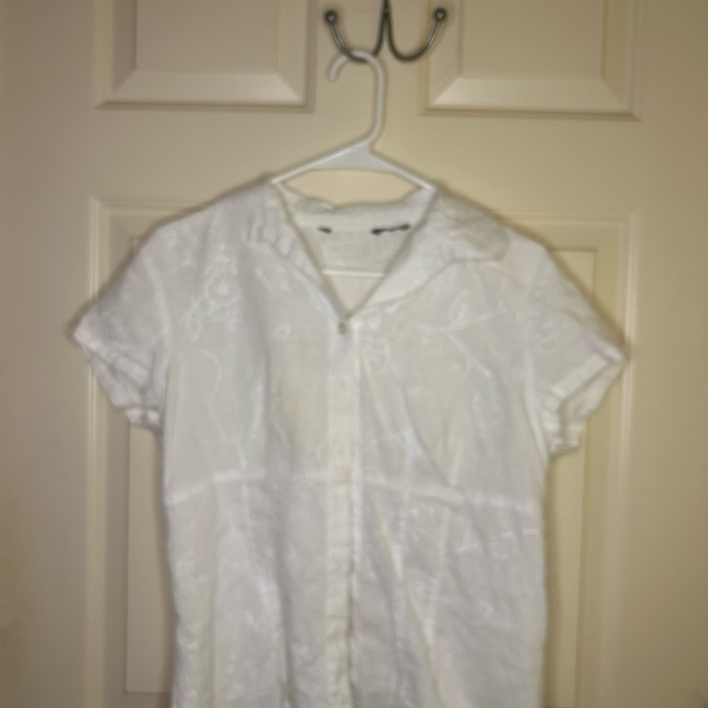 Women's White Short Sleeve Shirt